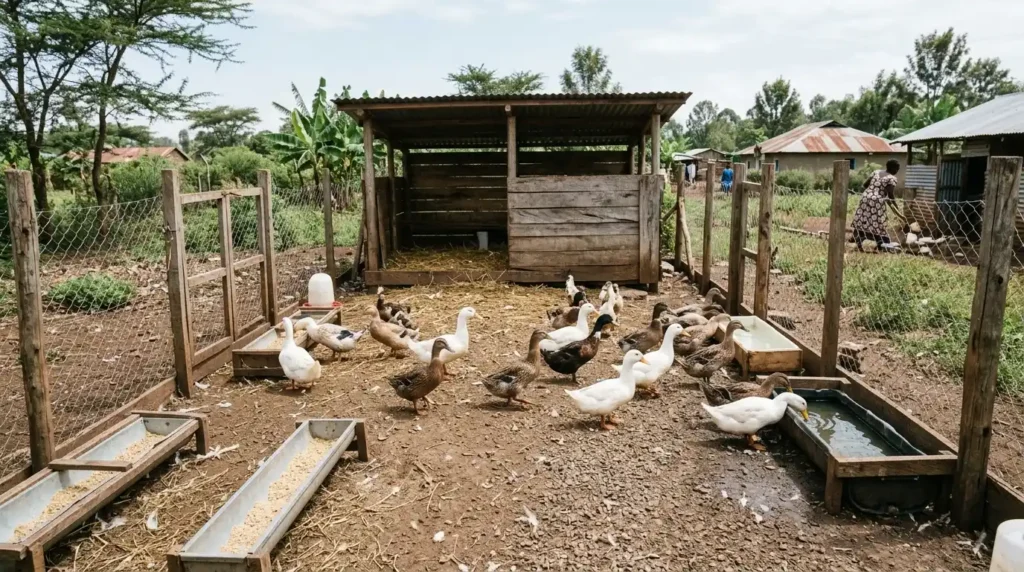 ducks in a small farm