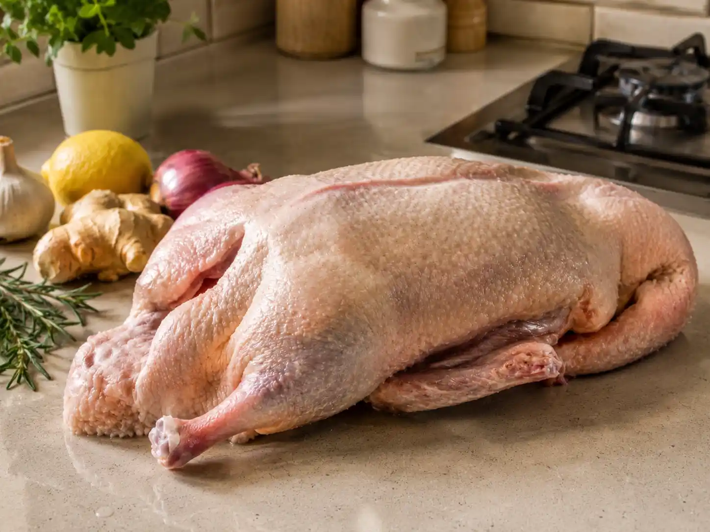 Fresh prepped duck meat ready for cooking in Kenya